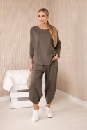 Komplet new punto bluza + spodnie ciemne khaki