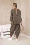 Komplet new punto bluza + spodnie ciemne khaki