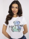 T-shirt NM-TS-JX-09328.65PaEcru-miętowy damski t-shirt z cekinami