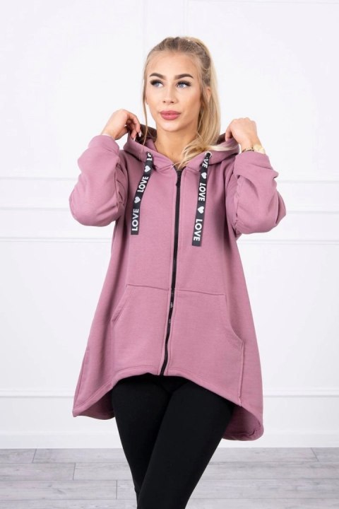 Bluza z dłuższym tyłem i kapturem ciemno różowa Bluza z dłuższym tyłem i kapturem ciemno różowa