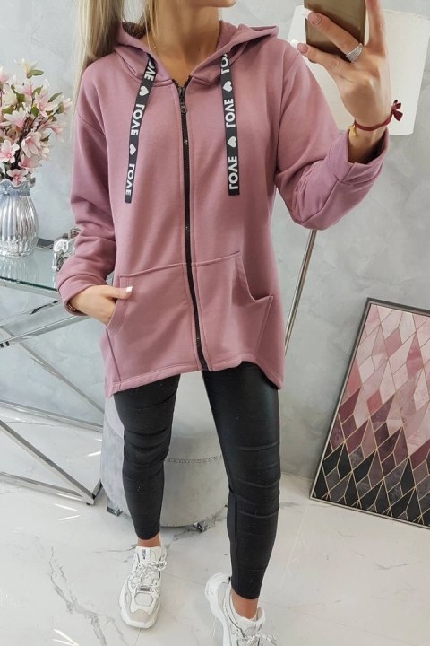 Bluza z dłuższym tyłem i kapturem ciemno różowa Bluza z dłuższym tyłem i kapturem ciemno różowa