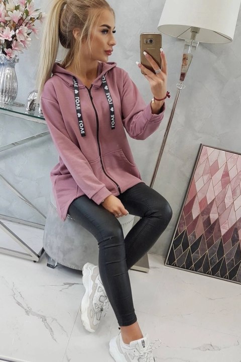Bluza z dłuższym tyłem i kapturem ciemno różowa Bluza z dłuższym tyłem i kapturem ciemno różowa