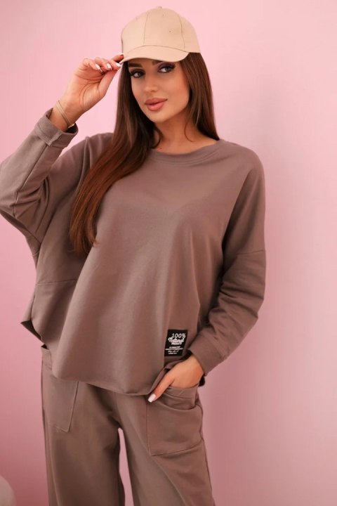 Komplet bawełniany bluza + spodnie cappuccino Komplet bawełniany bluza + spodnie cappuccino