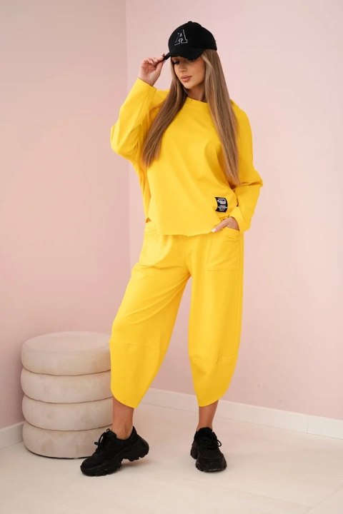 Komplet bawełniany bluza + spodnie ciemny żółty Komplet bawełniany bluza + spodnie ciemny żółty