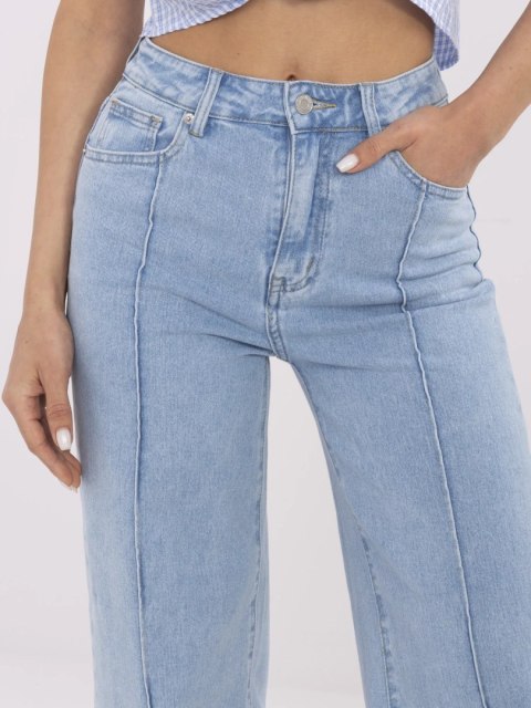Niebieskie damskie jeansy z przeszyciami Niebieskie damskie jeansy z przeszyciami