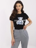 T-shirt NM-TS-JX-09328.65PaEcru-miętowy damski t-shirt z cekinami