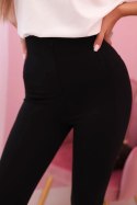 Legginsy damskie z wysokim stanem i zamkiem czarne