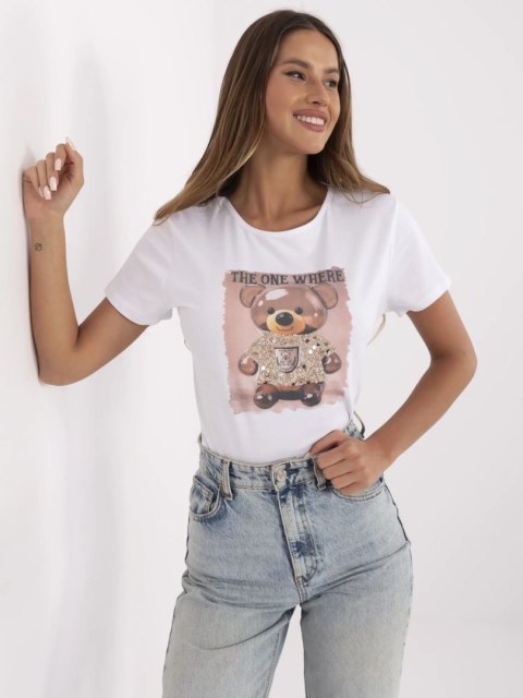 Damski t-shirt z misiem cekinami Damski t-shirt z misiem cekinami