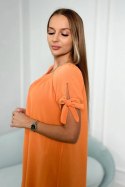 Sukienka wiązana na rękawach pomarańczowa