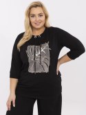 Bluzka z nadrukiem PLUS SIZE z rękawem 3/4