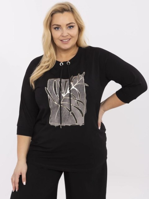 Bluzka z nadrukiem PLUS SIZE z rękawem 3/4 Bluzka z nadrukiem PLUS SIZE z rękawem 3/4