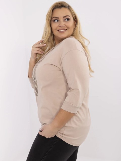 Bluzka z nadrukiem PLUS SIZE z rękawem 3/4 Bluzka z nadrukiem PLUS SIZE z rękawem 3/4