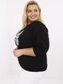Bluzka plus size z wyhaftowanymi kwiatami