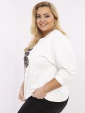 Bluzka plus size z wyhaftowanymi kwiatami