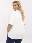 Bawełniana bluzka plus size z haftem i perełjami
