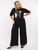 Bawełniana bluzka plus size z haftem i perełjami