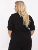 Bawełniana bluzka plus size z haftem i perełjami