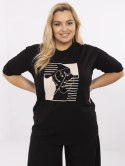 Bawełniana bluzka plus size z haftem i perełjami