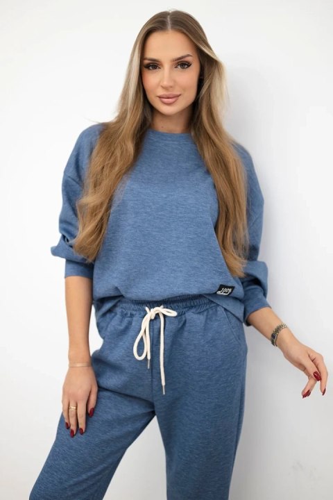 Komplet masełko bluza + spodnie jeansowy melanż Komplet masełko bluza + spodnie jeansowy melanż