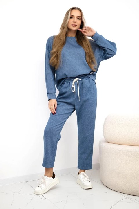 Komplet masełko bluza + spodnie jeansowy melanż Komplet masełko bluza + spodnie jeansowy melanż