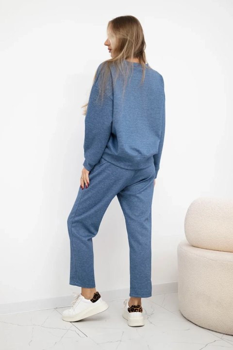 Komplet masełko bluza + spodnie jeansowy melanż Komplet masełko bluza + spodnie jeansowy melanż