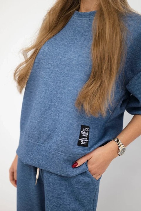 Komplet masełko bluza + spodnie jeansowy melanż Komplet masełko bluza + spodnie jeansowy melanż