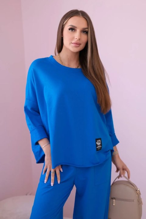 Komplet bawełniany bluza + spodnie chabrowy Komplet bawełniany bluza + spodnie chabrowy