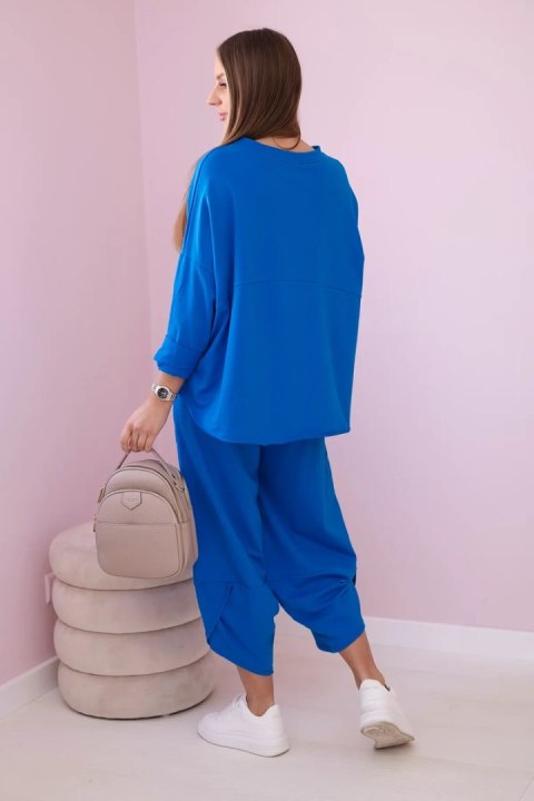 Komplet bawełniany bluza + spodnie chabrowy Komplet bawełniany bluza + spodnie chabrowy
