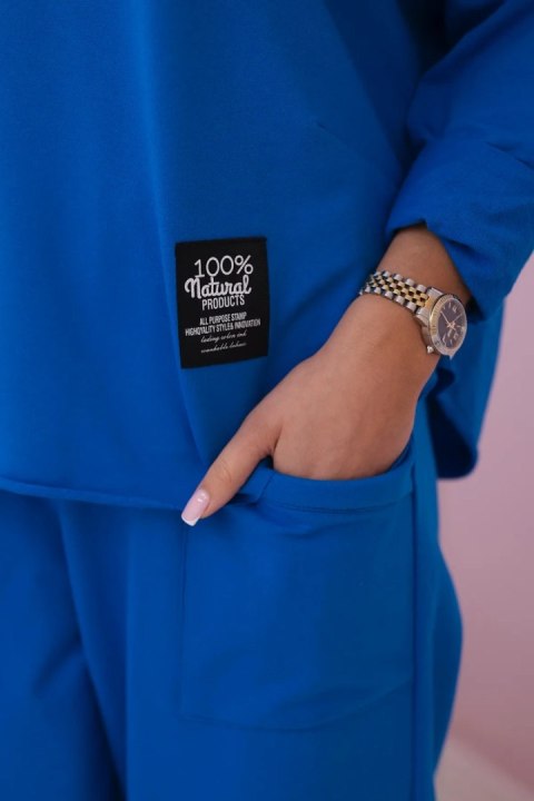 Komplet bawełniany bluza + spodnie chabrowy Komplet bawełniany bluza + spodnie chabrowy