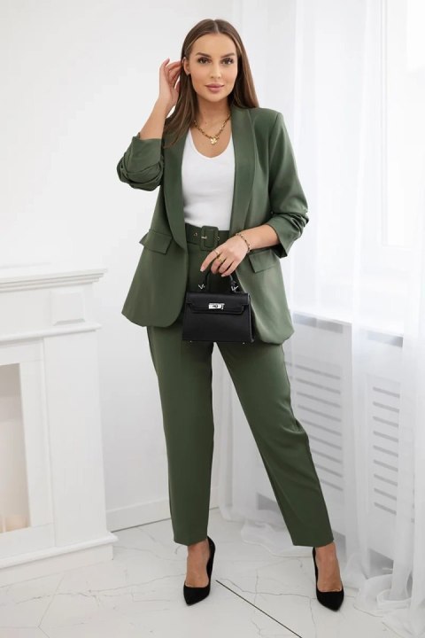 Komplet elegancki marynarki ze spodniami khaki Komplet elegancki marynarki ze spodniami khaki