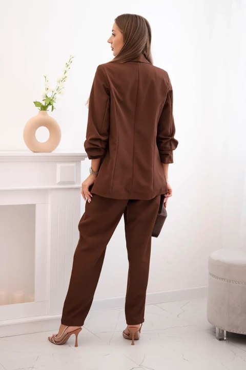 Komplet elegancki marynarki ze spodniami mocca Komplet elegancki marynarki ze spodniami mocca