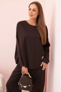 Komplet new punto bluza + spodnie brązowy