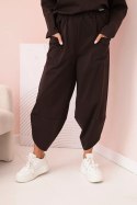 Komplet new punto bluza + spodnie brązowy