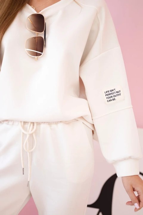 Komplet bluza + spodnie masełko jasny beżowy Komplet bluza + spodnie masełko jasny beżowy