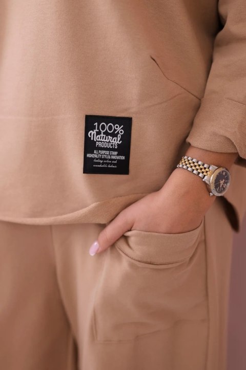 Komplet bawełniany bluza + spodnie jasny camelowy Komplet bawełniany bluza + spodnie jasny camelowy