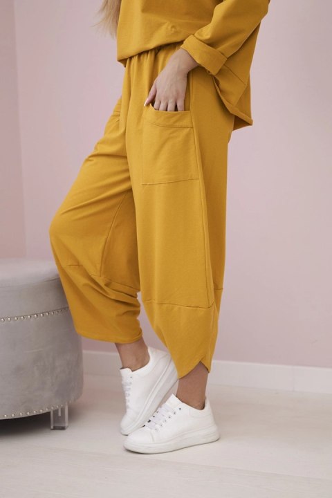 Komplet bawełniany bluza + spodnie musztardowy Komplet bawełniany bluza + spodnie musztardowy