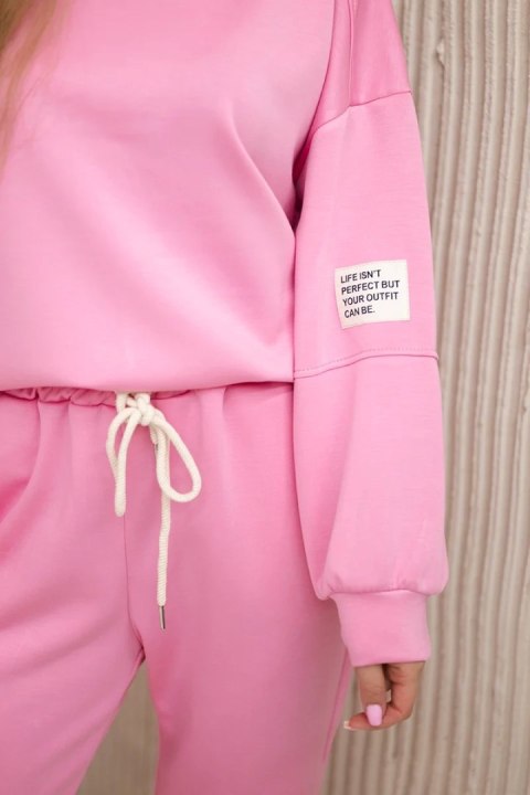 Komplet bluza + spodnie masełko jasny różowy Komplet bluza + spodnie masełko jasny różowy