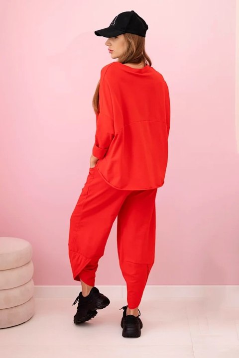 Komplet bawełniany bluza + spodnie czerwony Komplet bawełniany bluza + spodnie czerwony