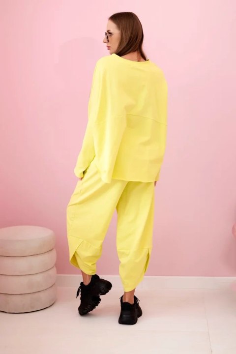 Komplet bawełniany bluza + spodnie żółty neon Komplet bawełniany bluza + spodnie żółty neon