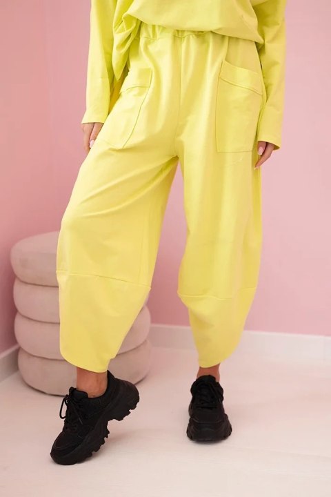 Komplet bawełniany bluza + spodnie żółty neon Komplet bawełniany bluza + spodnie żółty neon