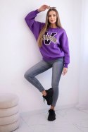 Bluza damska oversize z napisem Vanderbilt fioletowa