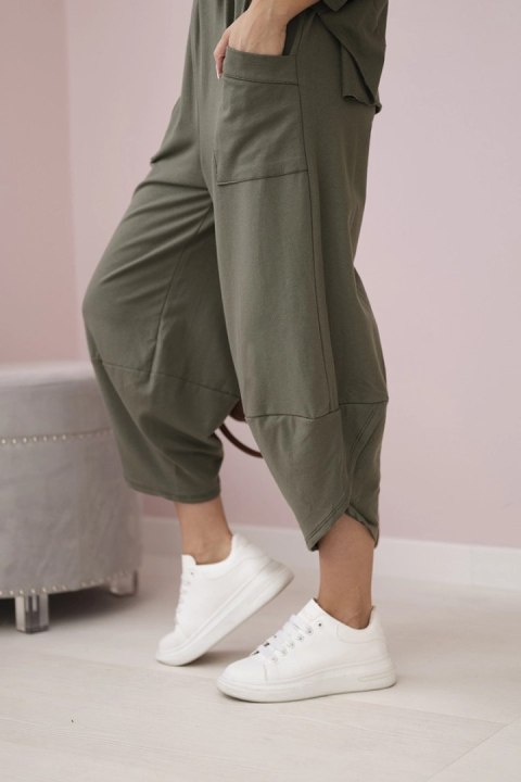 Komplet bawełniany bluza + spodnie jasny khaki Komplet bawełniany bluza + spodnie jasny khaki