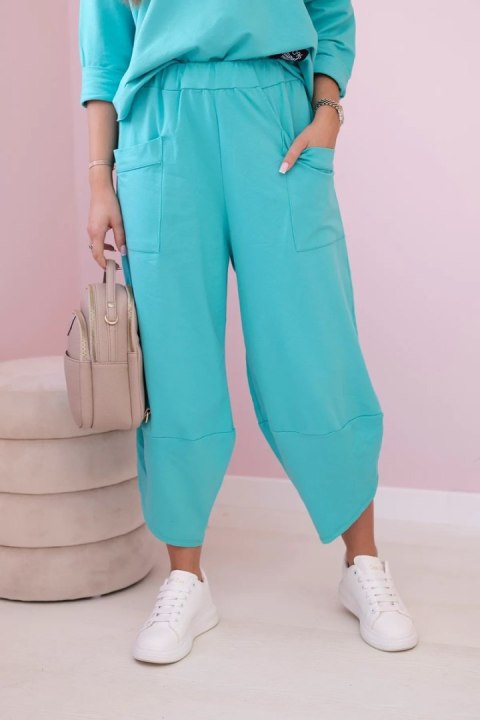 Komplet bawełniany bluza + spodnie miętowy Komplet bawełniany bluza + spodnie miętowy