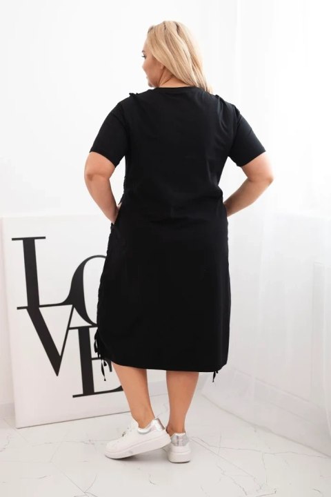 Sukienka damska bawełniana Plus Size z gwiazdami czarna Sukienka damska bawełniana Plus Size z gwiazdami czarna