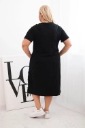 Sukienka damska bawełniana Plus Size z gwiazdami czarny + chabrowy