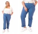 Spodnie damskie bawełniane Plus Size z paskiem jeansowe