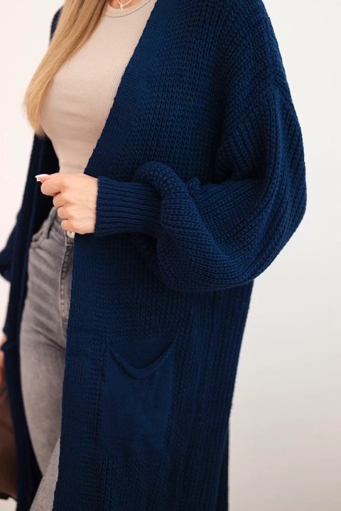 Sweter długi kardigan jasno granatowy