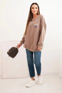 Bluza damska oversize z bawełny z kolorowymi skrzydłami na plecach fango