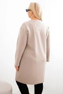 Sukienka damska Plus Size masełko z kieszenią i rękawem 3/4 fango