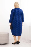 Sukienka damska z żorżety Plus Size z dekoltem V chabrowa